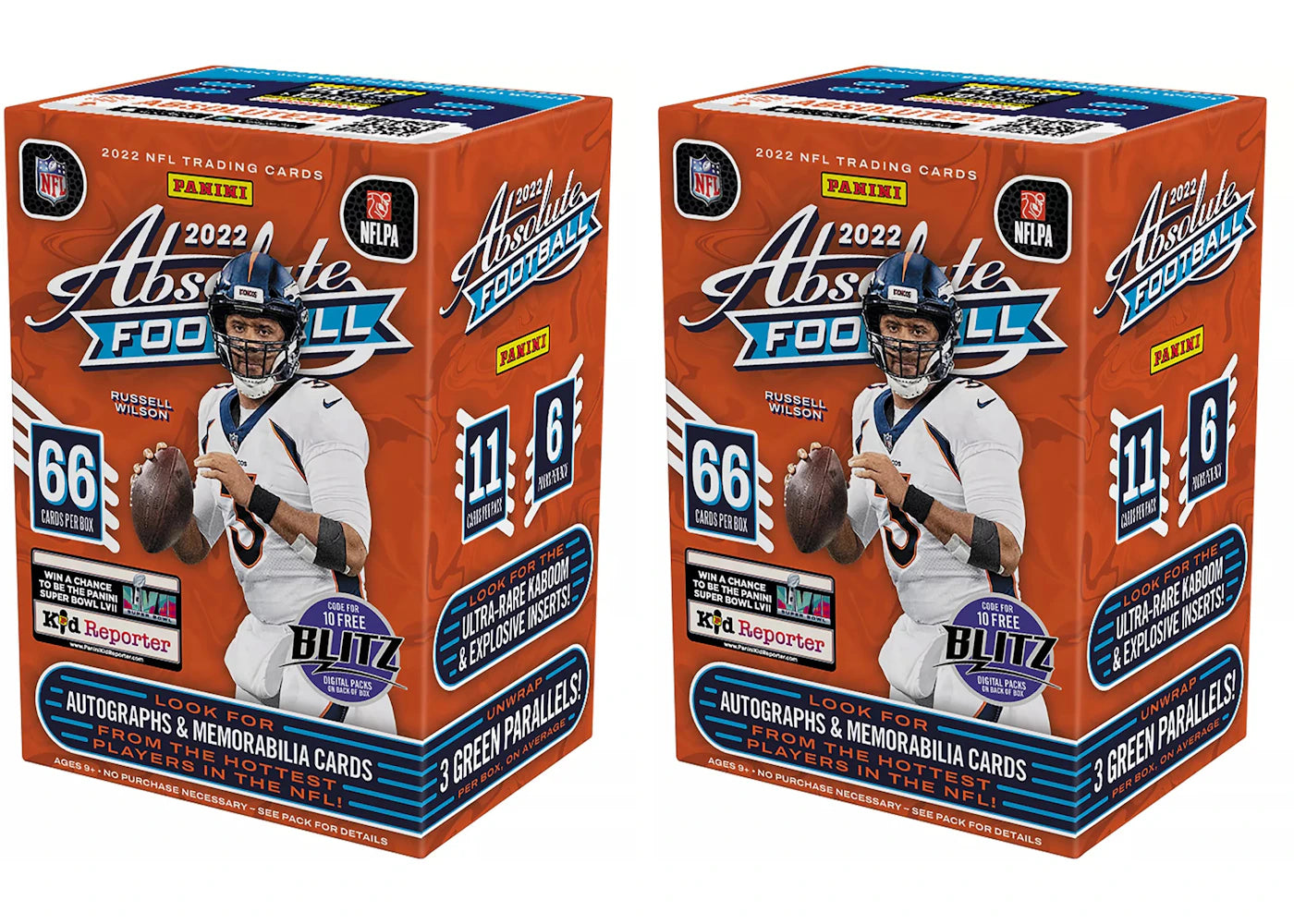 2022 Panini Absolute Football Blaster Box (Green Parallels) 2x Lot