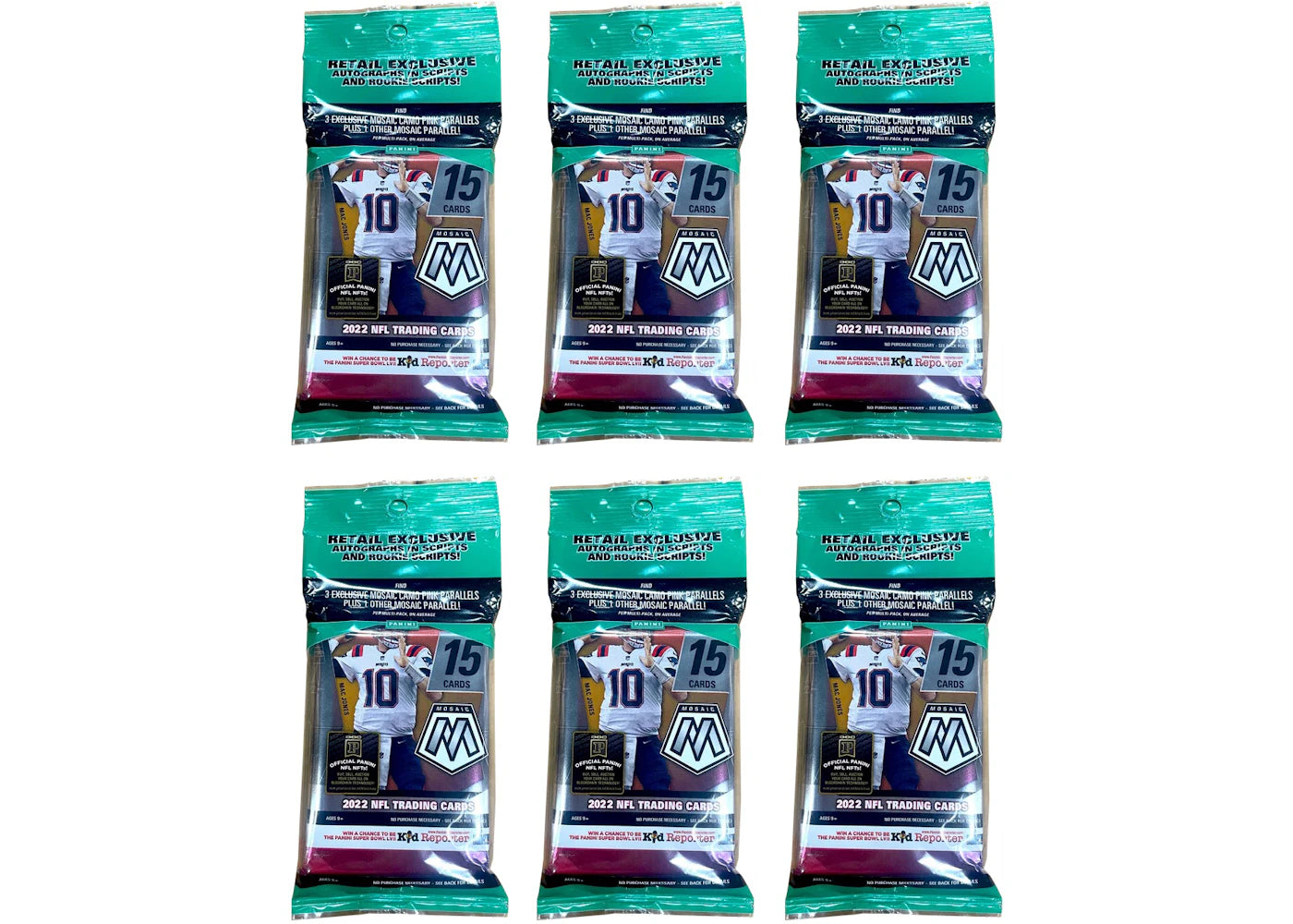 2022 Panini Mosaic Football Cello Pack 6x Lot