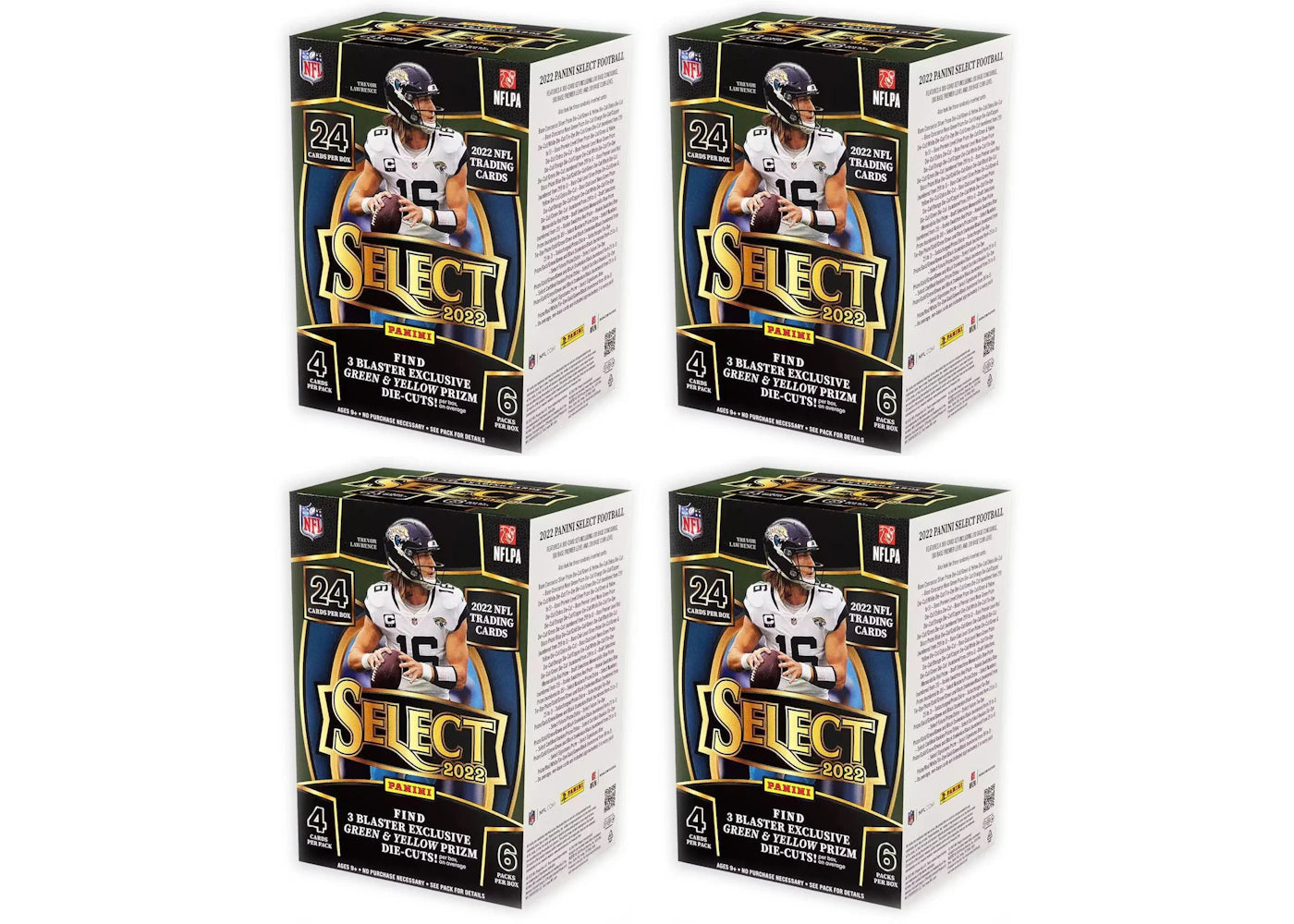 2022 Panini Select Football Blaster Box (Green & Yellow Die-Cuts) 4x Lot