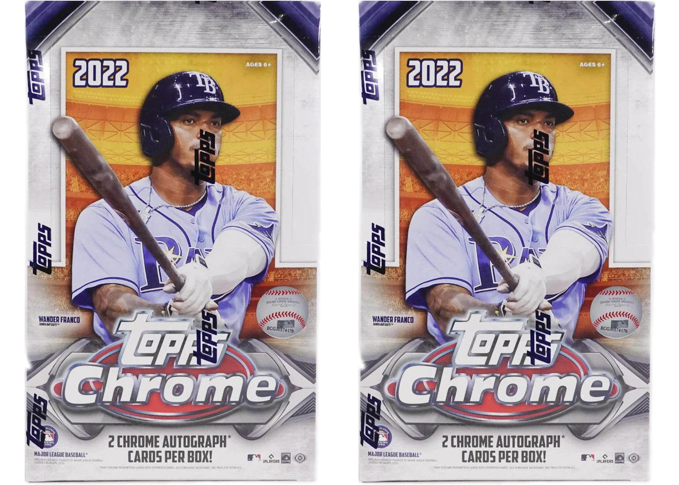 2022 Topps Chrome Baseball Hobby Box 2x Lot (Bonus Pack Not Included)