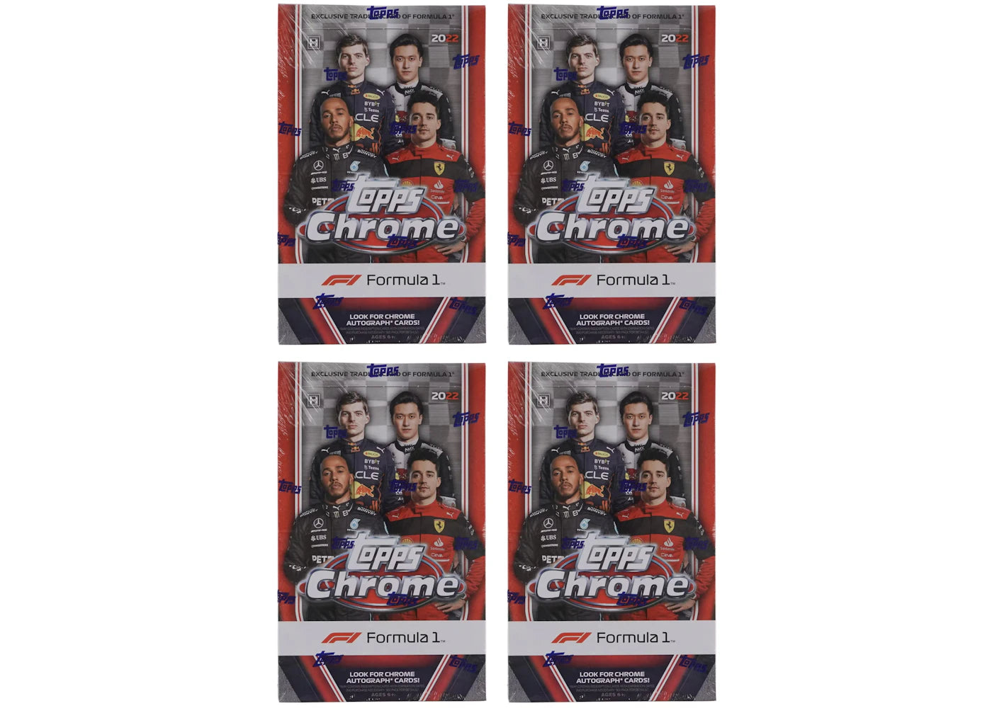 2022 Topps Chrome Formula 1 Racing Hobby Box (18 Packs) 4x Lot