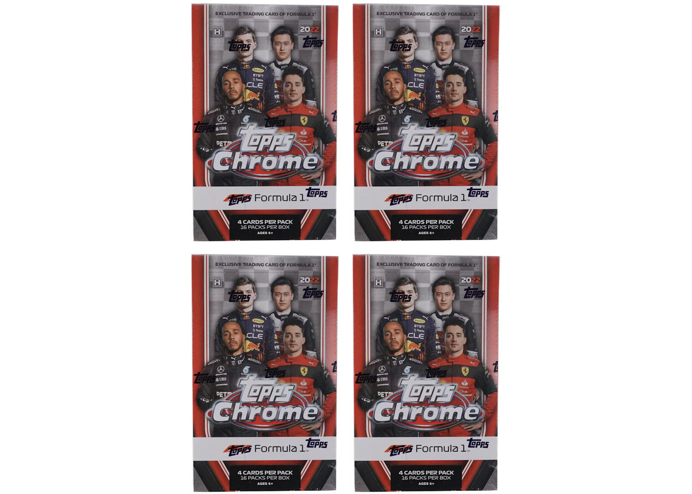 2022 Topps Chrome Formula 1 Racing Hobby Lite Box (16 Packs) 4x Lot
