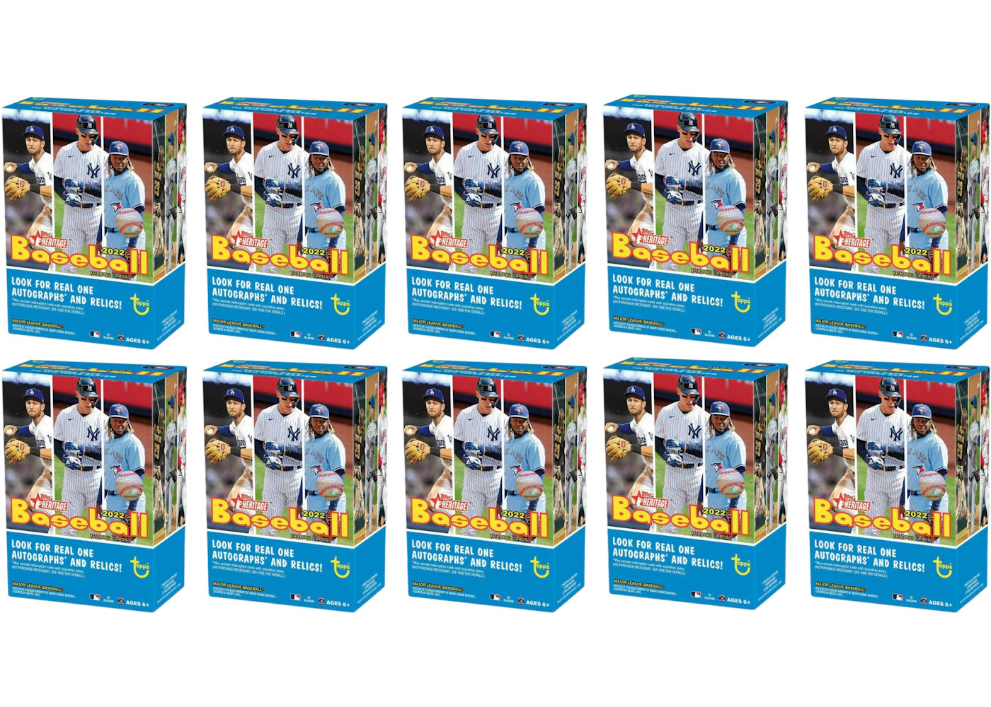 2022 Topps Heritage Baseball Blaster Box 10x Lot