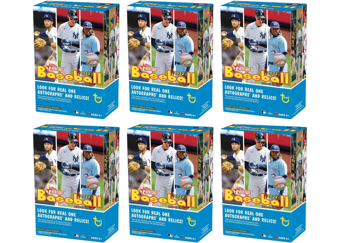 2022 Topps Heritage Baseball Blaster Box 6x Lot