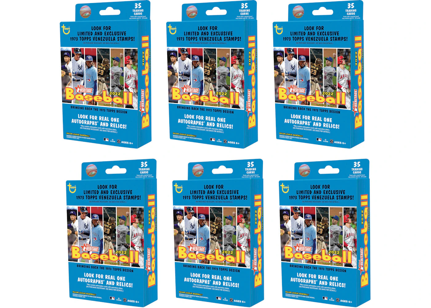 2022 Topps Heritage Baseball Hanger Box 6x Lot