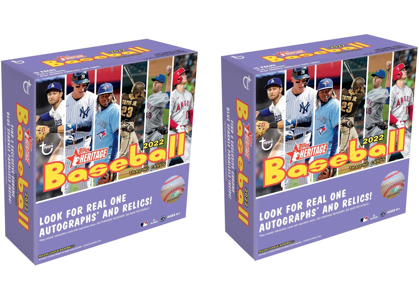 2022 Topps Heritage Baseball Walmart Mega Box (15 Packs) 2x Lot