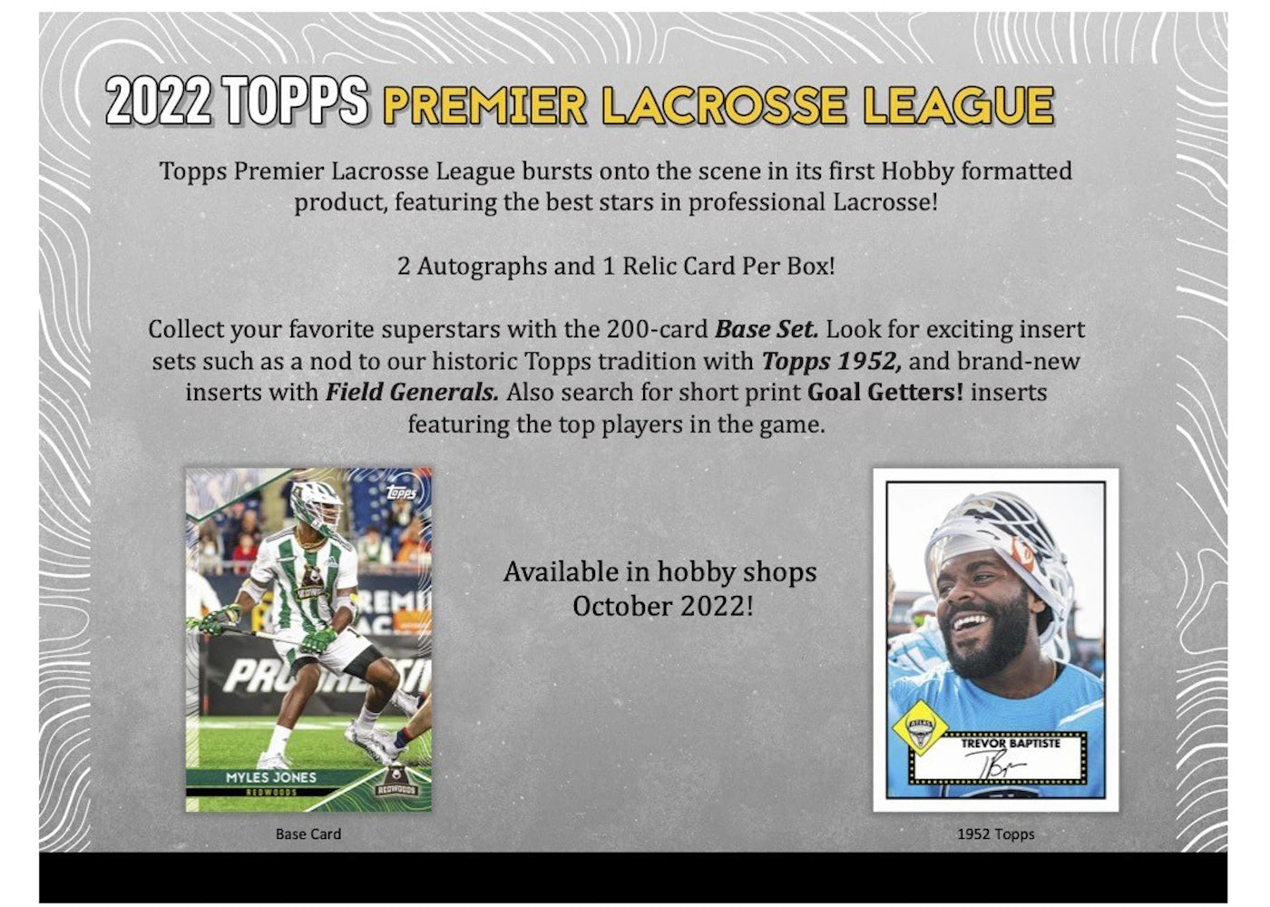 2022 Topps Premier Lacrosse League Hobby Box 2x Lot