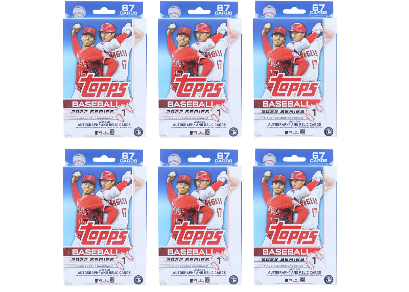2022 Topps Series 1 Baseball Hanger Box 6x Lot