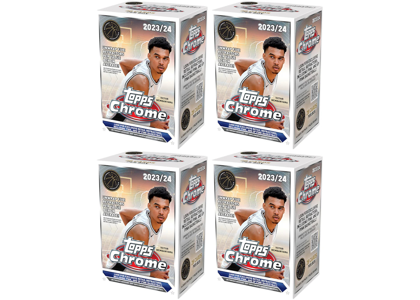 2023-24 Topps Chrome Basketball Value Box (4x Lot)