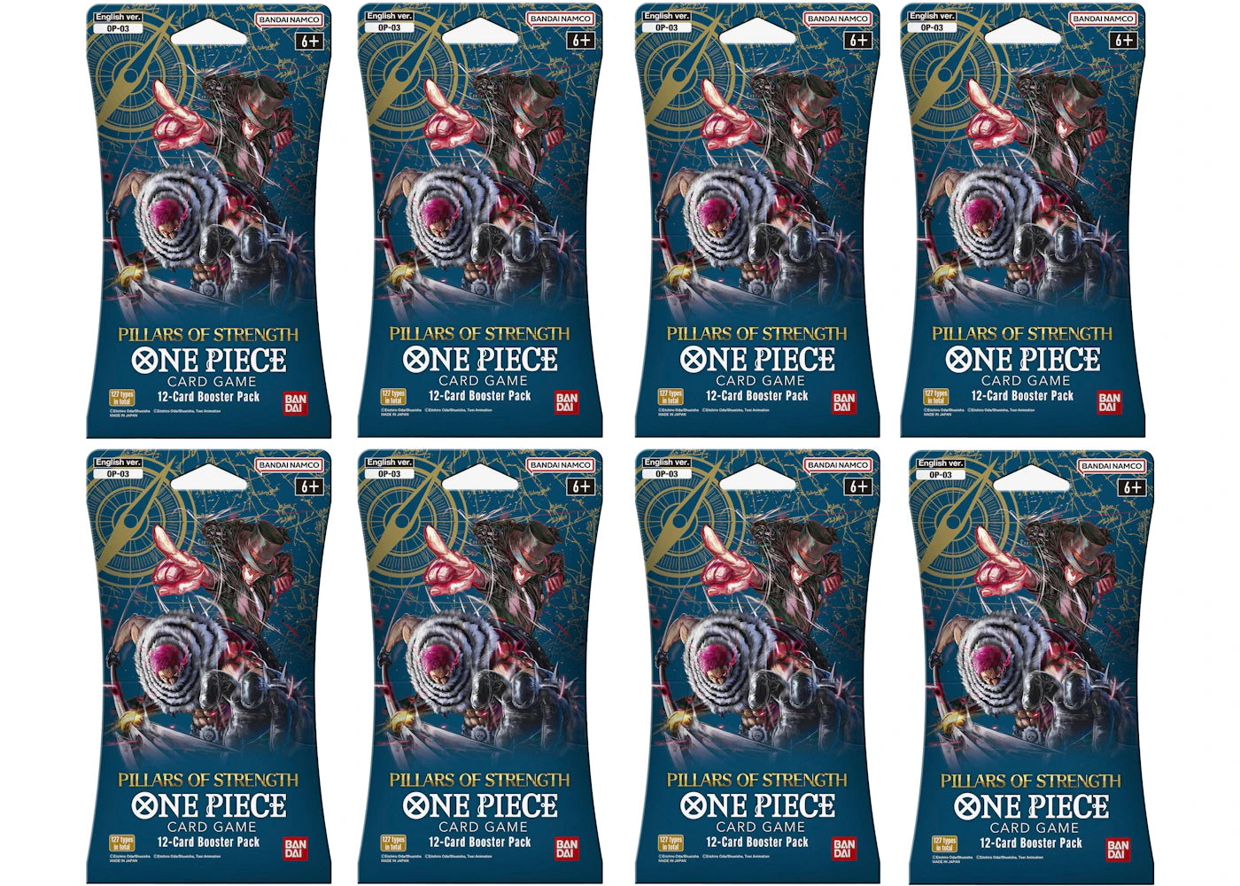 2023 Bandai One Piece Card Game Pillars of Strength Booster Pack (OP-03) (English) 8x Lot