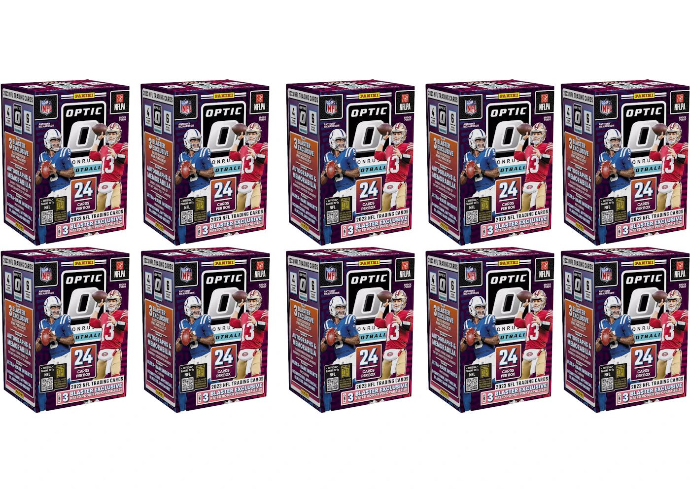 2023 Panini Donruss Optic Football Blaster Box (Pink Parallels) 10x Lot