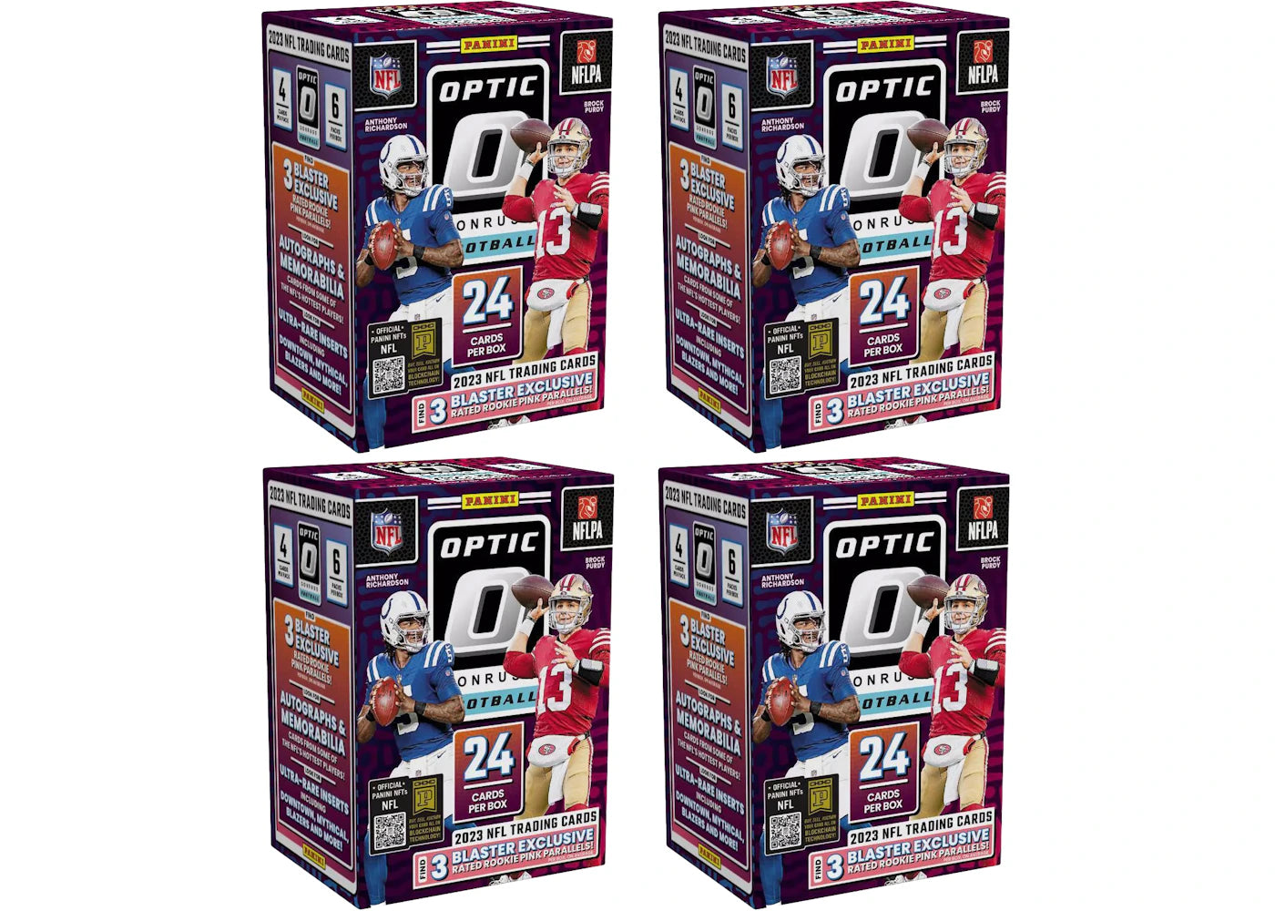 2023 Panini Donruss Optic Football Blaster Box (Pink Parallels) 4x Lot