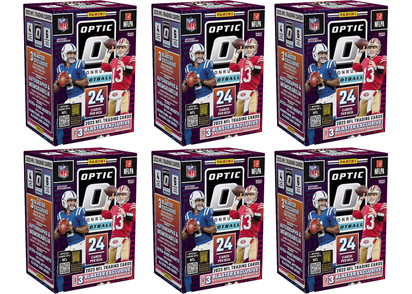 2023 Panini Donruss Optic Football Blaster Box (Pink Parallels) 6x Lot