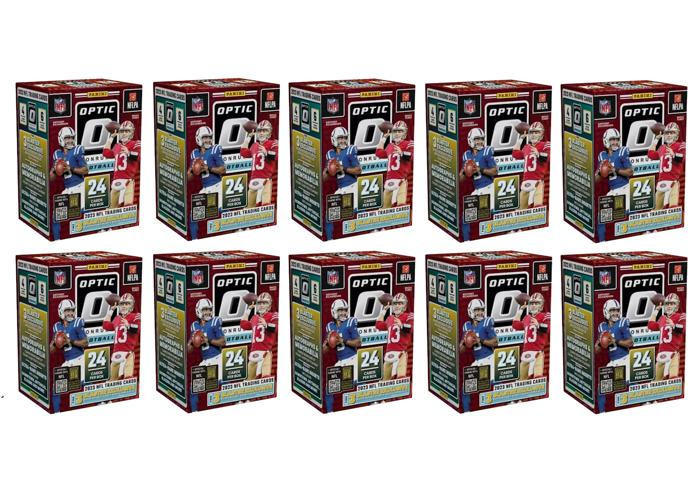 2023 Panini Donruss Optic Football Blaster Box (Purple Shock Parallels) 10x Lot