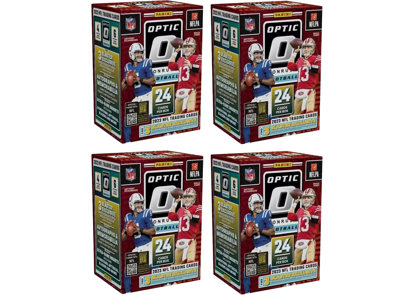 2023 Panini Donruss Optic Football Blaster Box (Purple Shock Parallels) 4x Lot