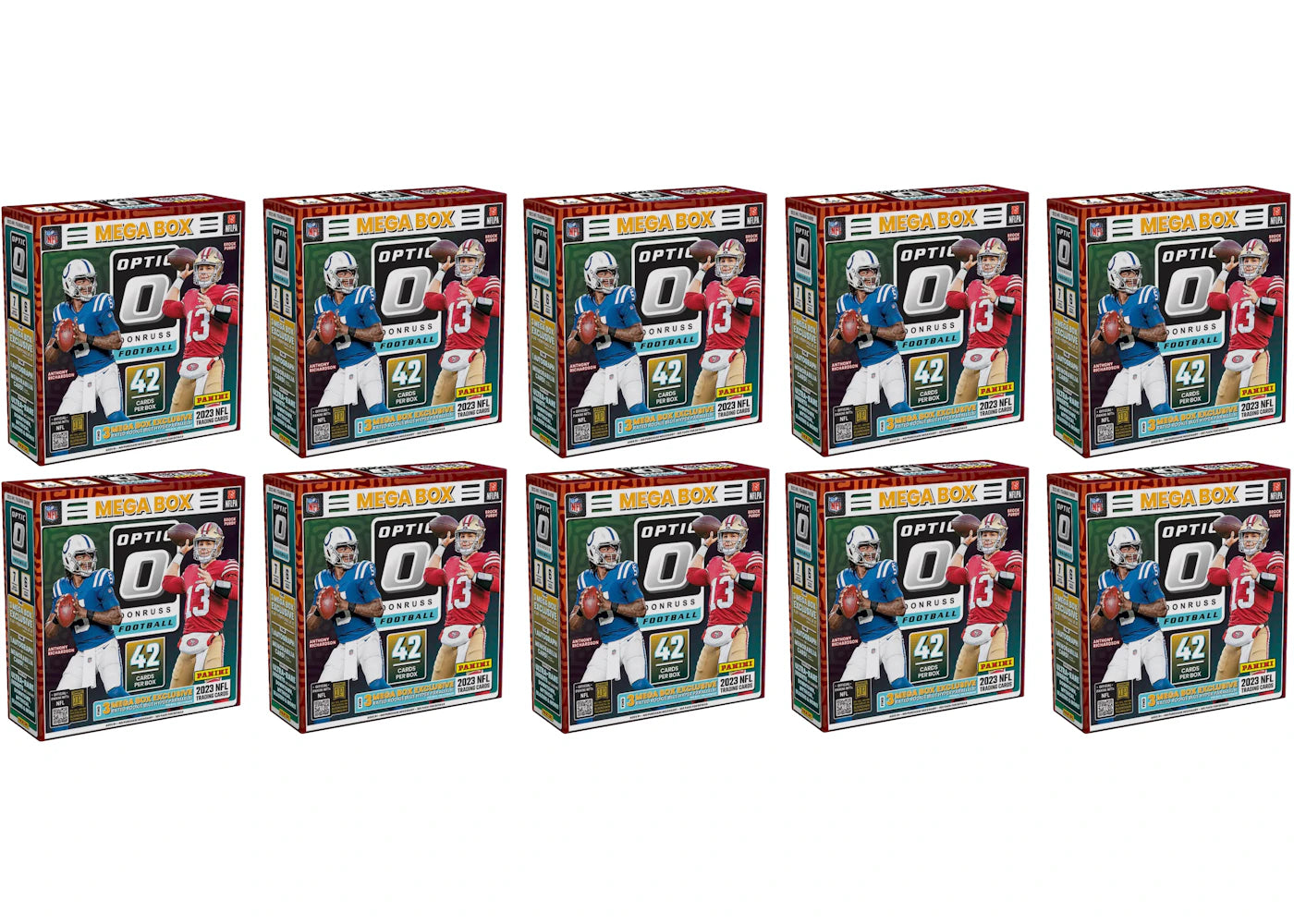 2023 Panini Donruss Optic Football Mega Box (Blue Hyper Parallels) 10x Lot