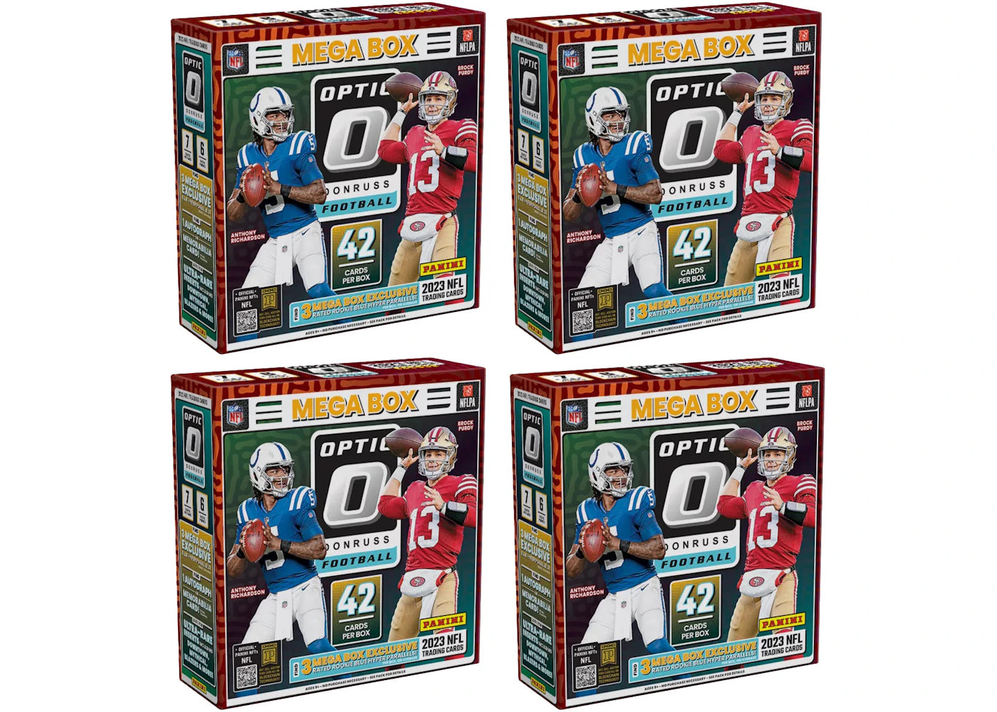 2023 Panini Donruss Optic Football Mega Box (Blue Hyper Parallels) 4x Lot