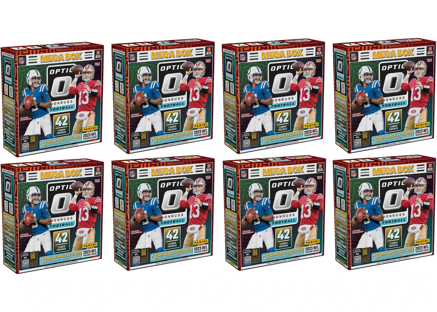 2023 Panini Donruss Optic Football Mega Box (Blue Hyper Parallels) 8x Lot