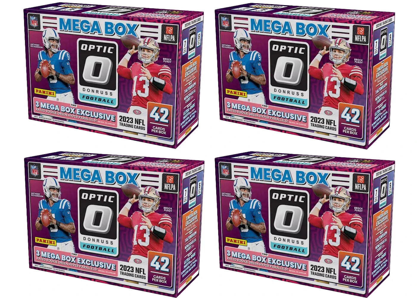2023 Panini Donruss Optic Football Mega Box (Green Hyper Parallels) 4x Lot