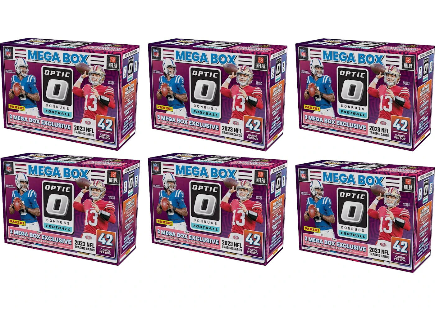 2023 Panini Donruss Optic Football Mega Box (Green Hyper Parallels) 6x Lot