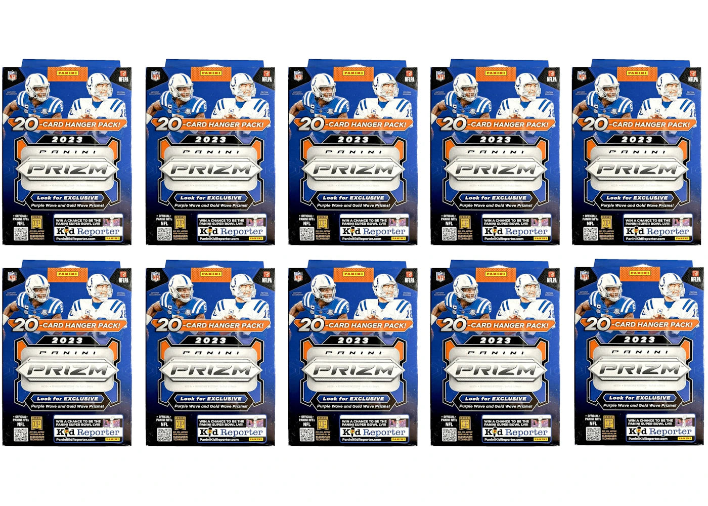 2023 Panini Prizm Football Hanger Box (Purple and Gold Wave Prizms) 10x Lot