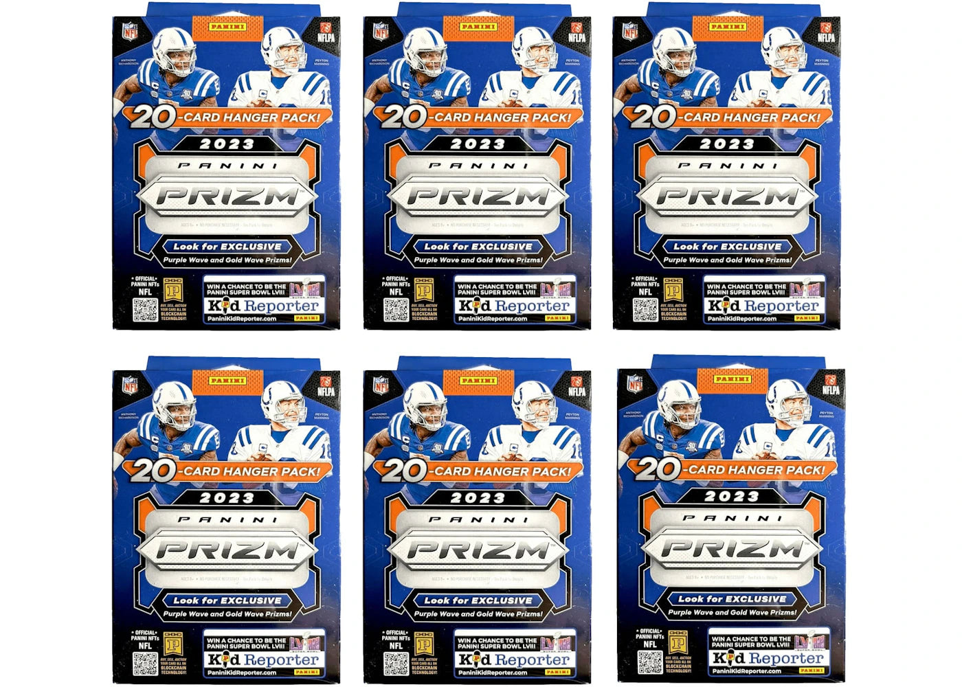 2023 Panini Prizm Football Hanger Box (Purple and Gold Wave Prizms) 6x Lot