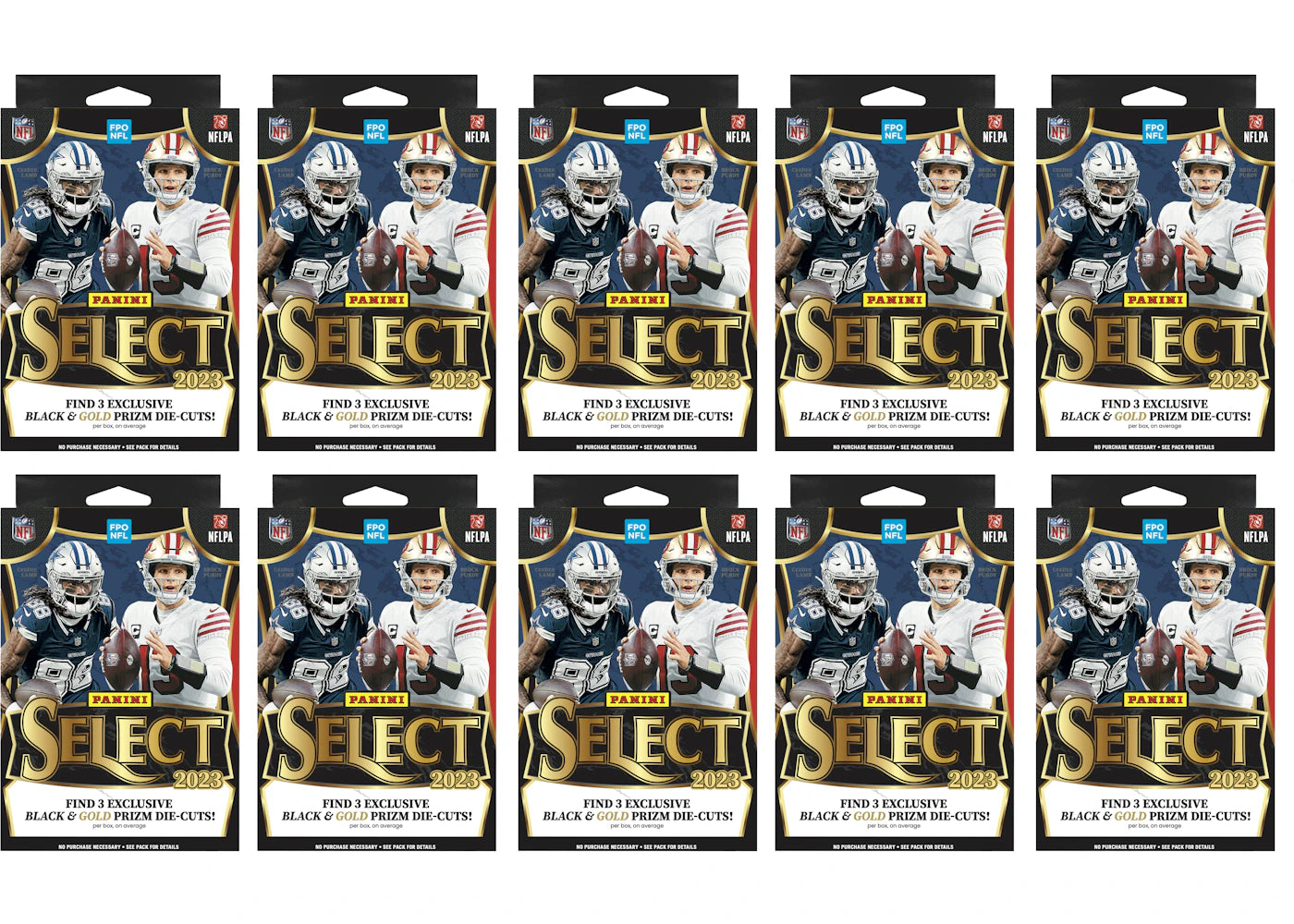 2023 Panini Select Football Hanger Box (Black and Gold Die-Cuts) 10x Lot