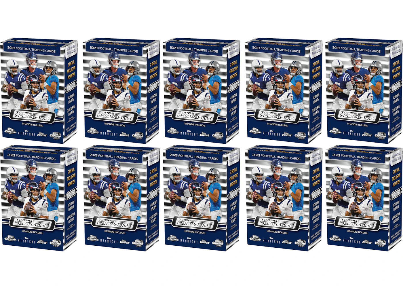 2023 Topps Chrome Composite Football Blaster Box (10x Lot)