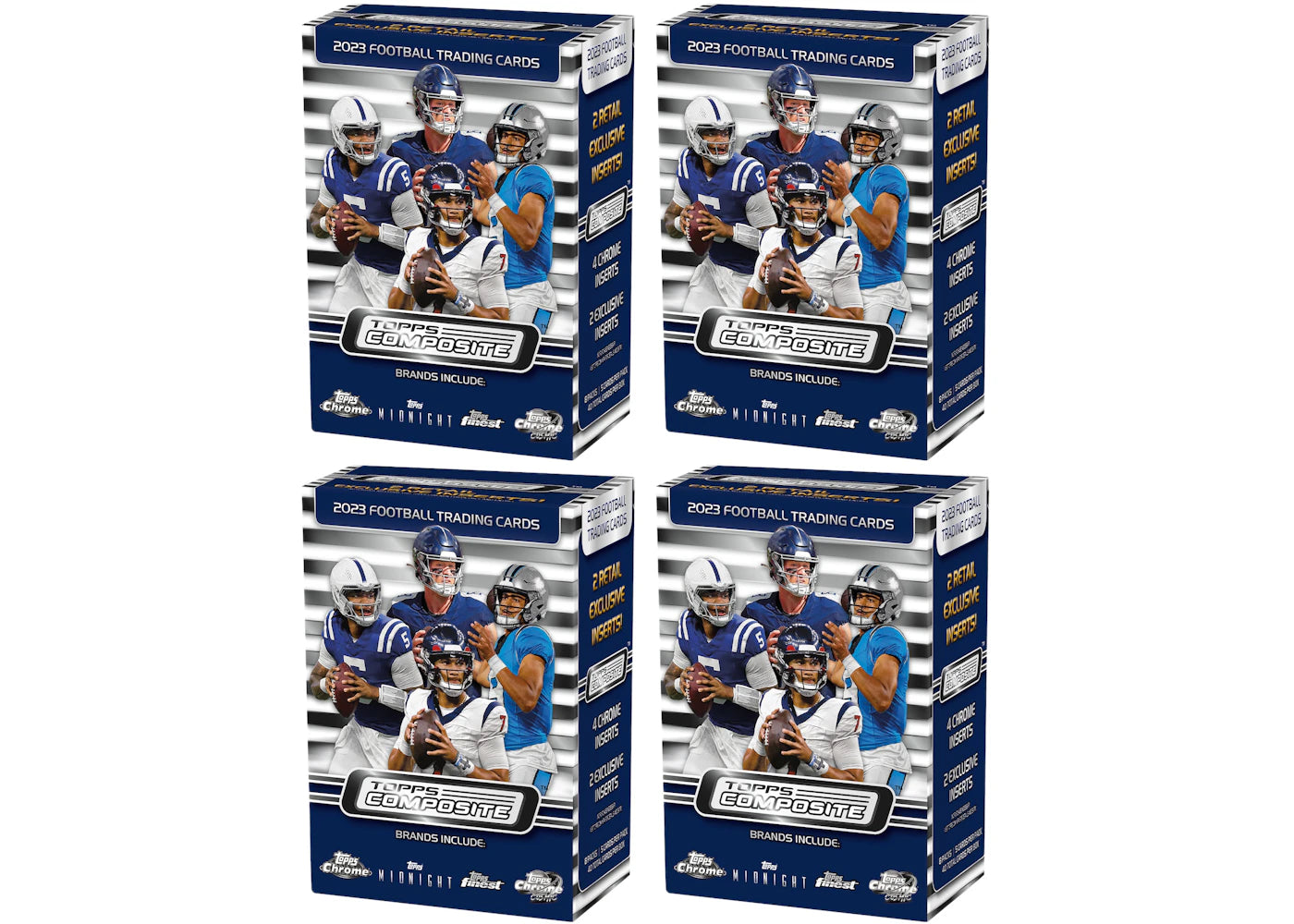 2023 Topps Chrome Composite Football Blaster Box (4x Lot)