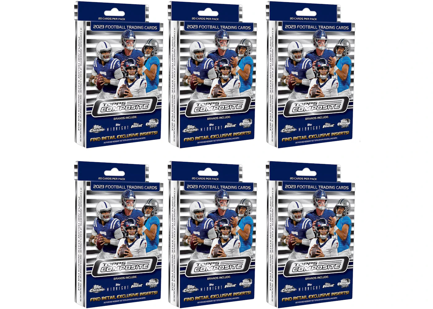 2023 Topps Chrome Composite Football Hanger Box 6x Lot