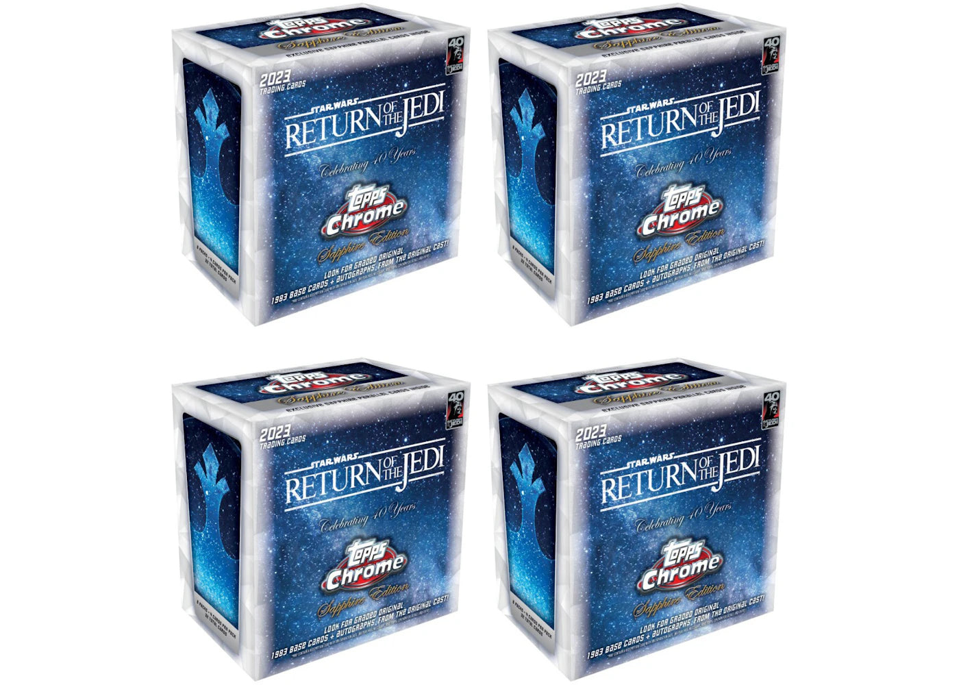 2023 Topps Chrome Star Wars Return of the Jedi 40th Anniversary Sapphire Edition Box 4x Lot