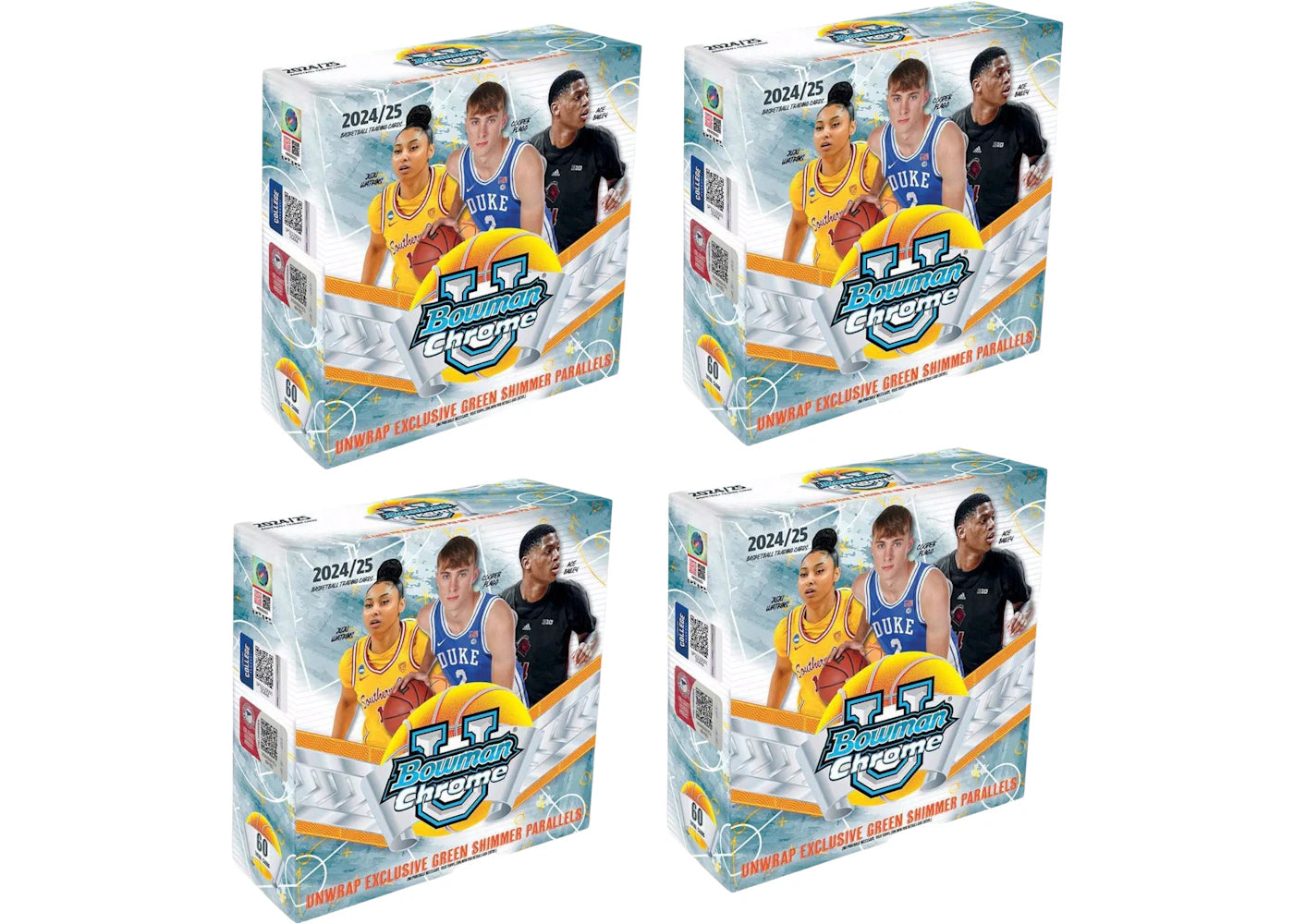 2024-25 Bowman Chrome University Basketball Mega Box 4x Lot