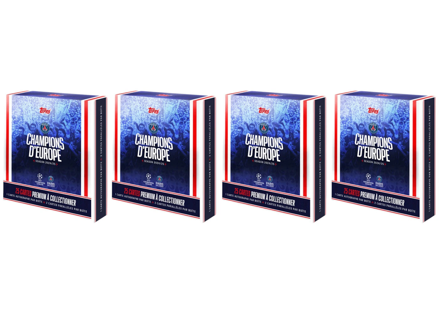 2024/25 Topps Champions d'Europe Paris Saint Germain Hobby Box 4x Lot