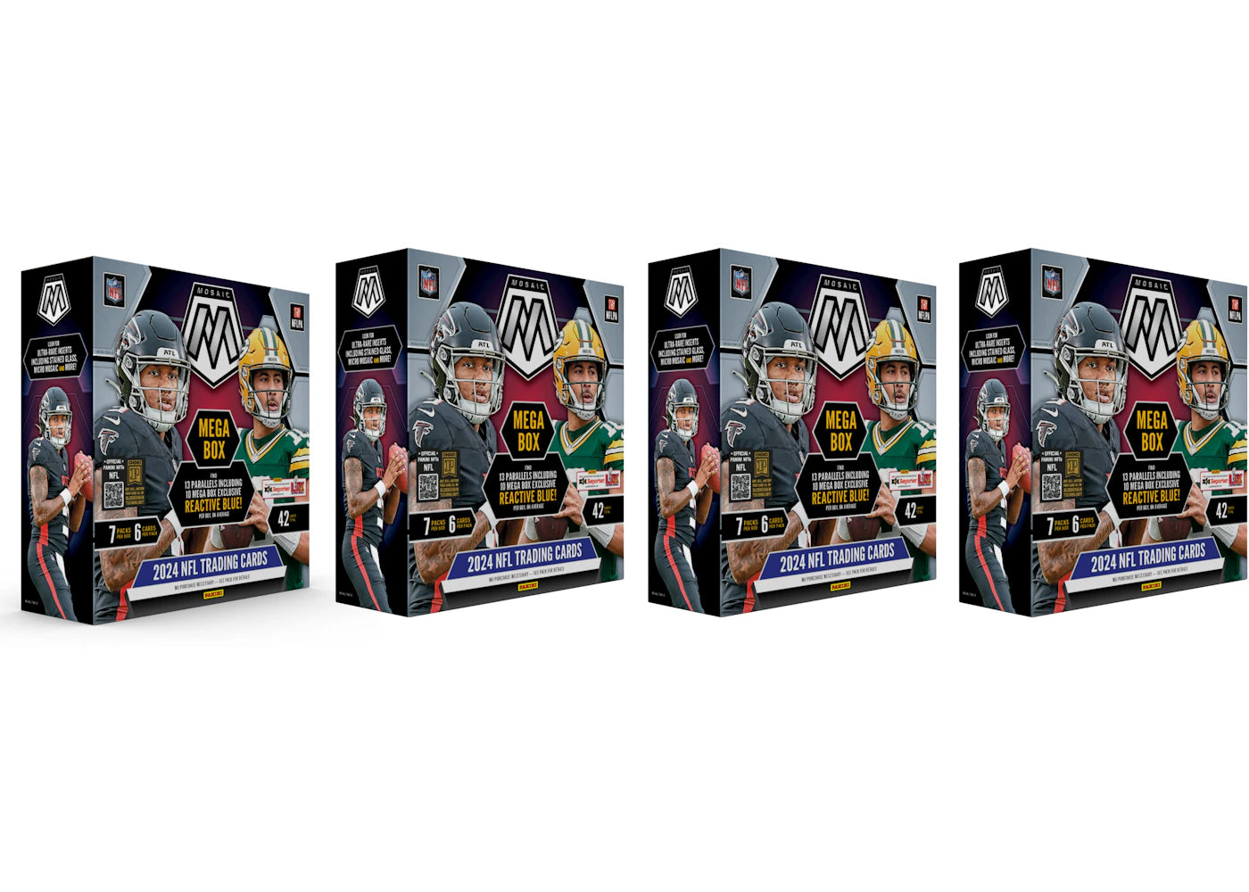 2024 Panini Mosaic Football Mega Box (Reactive Blue Parallel) 4x Lot