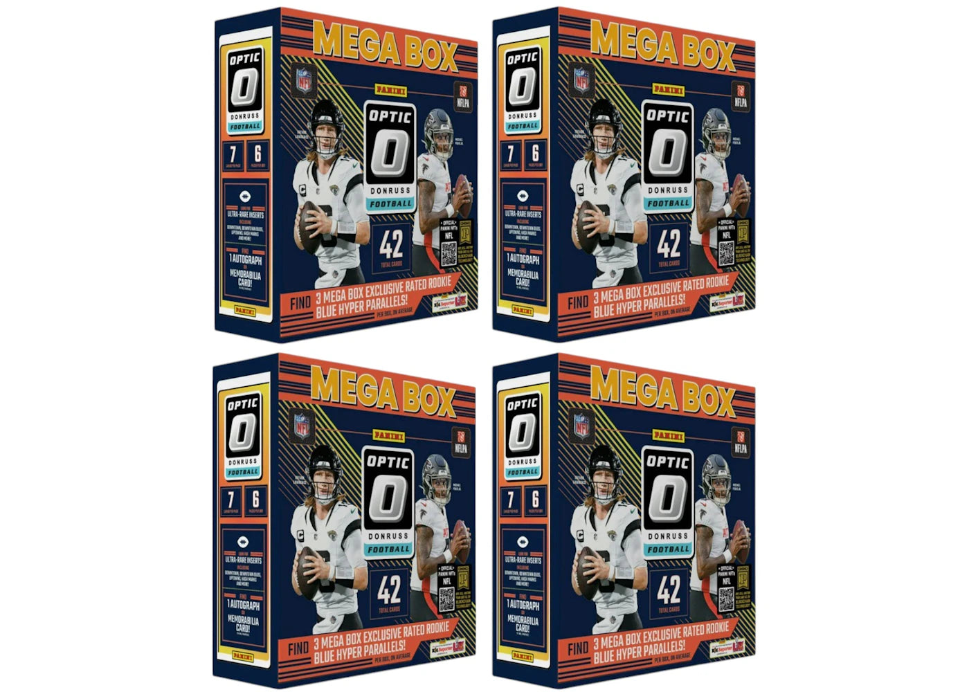2024 Panini Optic Donruss NFL Football Mega Box 4x Lot (Blue Hyper Parallels)