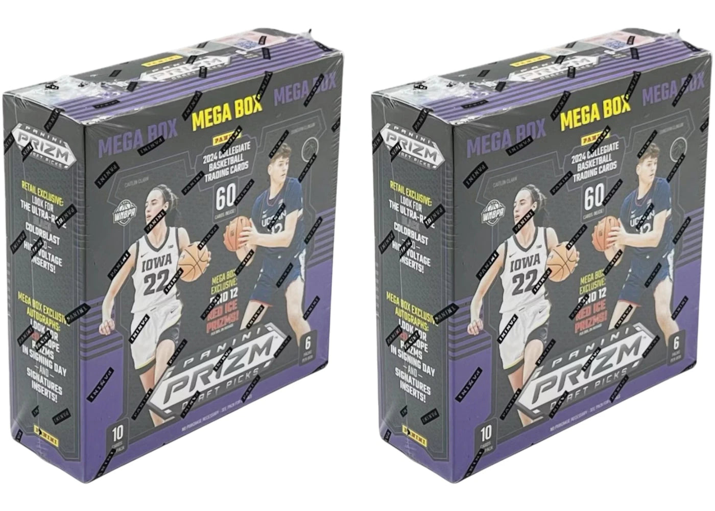 2024 Panini Prizm Collegiate Draft Picks Basketball Mega Box (Red Ice Prizms) 2x Lot