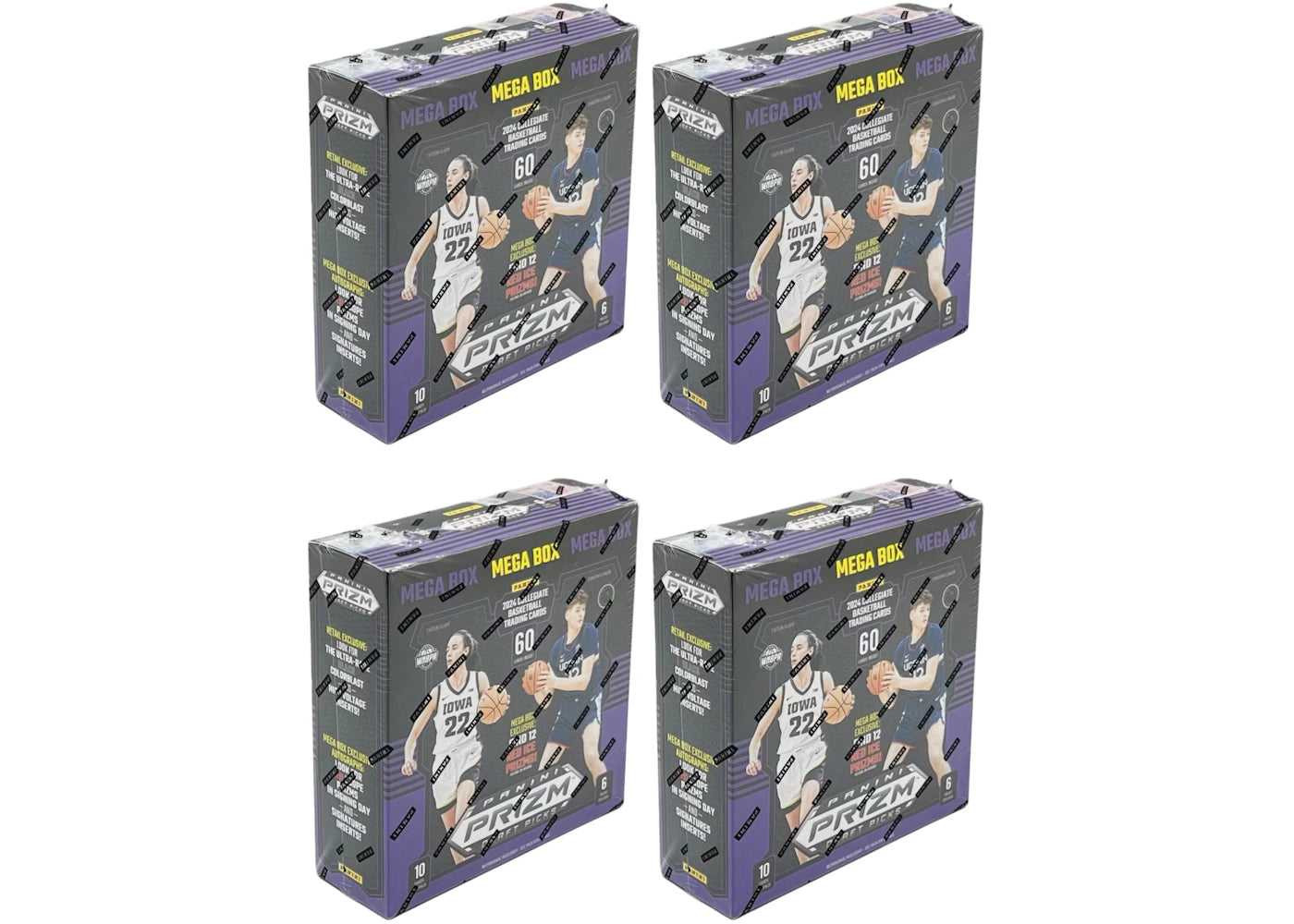 2024 Panini Prizm Collegiate Draft Picks Basketball Mega Box (Red Ice Prizms) 4x Lot