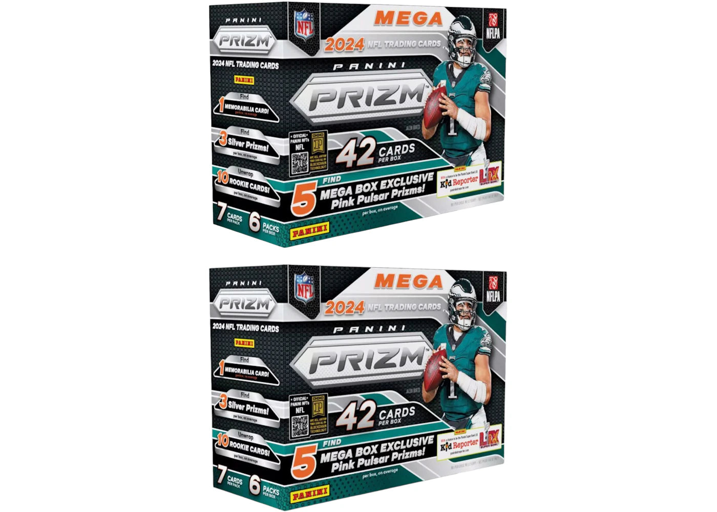 2024 Panini Prizm NFL Mega Box (Pink Pulsar Prizms) 2x Lot