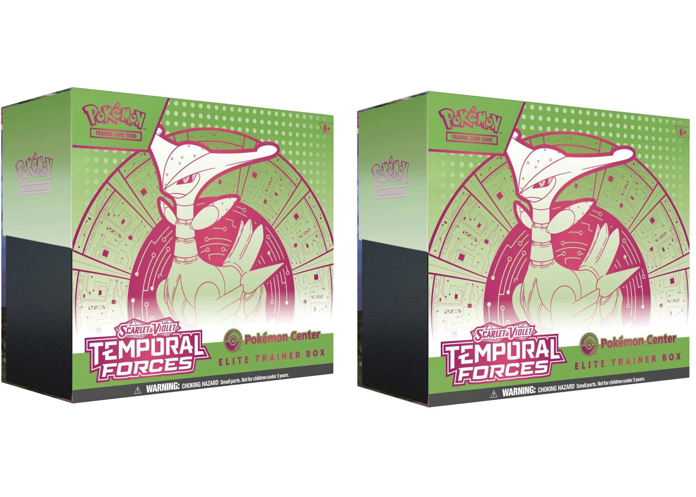 2024 Pokémon Scarlet & Violet Temporal Forces (Iron Leaves) Pokemon Center Elite Trainer Box 2x Lot