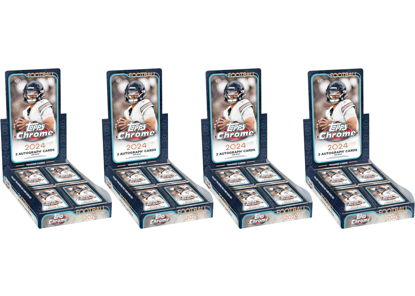 2024 Topps Chrome Football Hobby Box 4x Lot