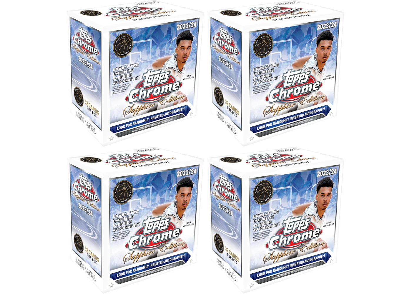 2024 Topps Chrome Sapphire Basketball Hobby Box (4x Lot)