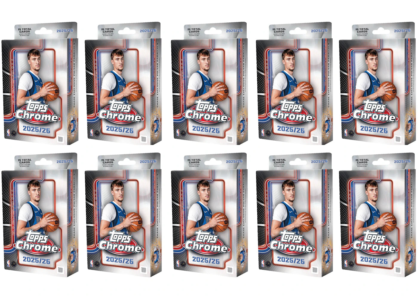 2025-26 Topps Chrome Basketball Hanger Box 10x Lot
