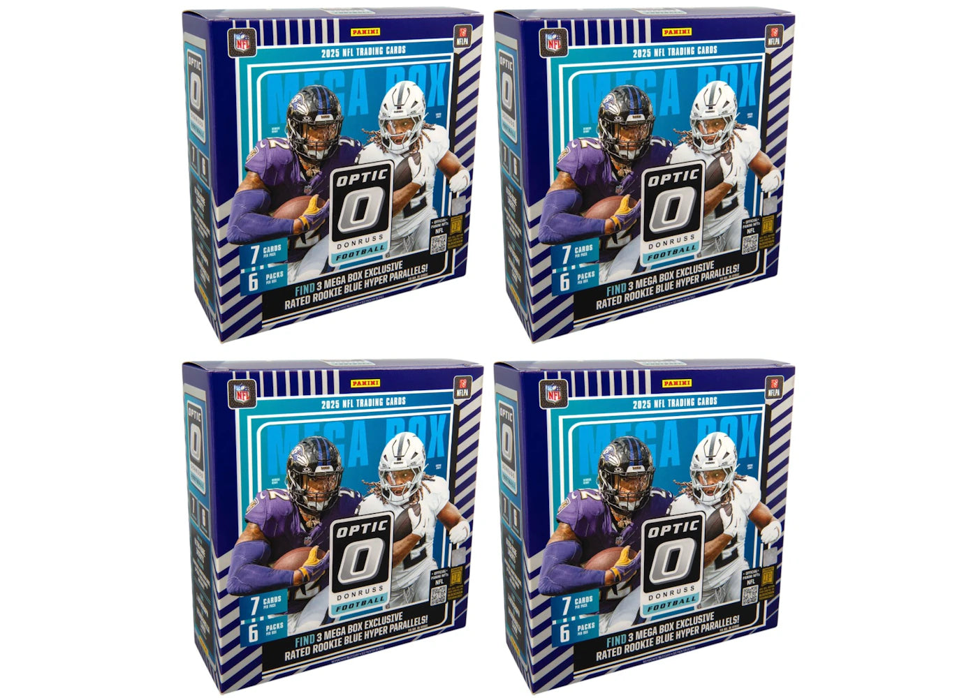 2025 Panini Donruss Optic Football Mega Box (Blue Hyper) 4x Lot