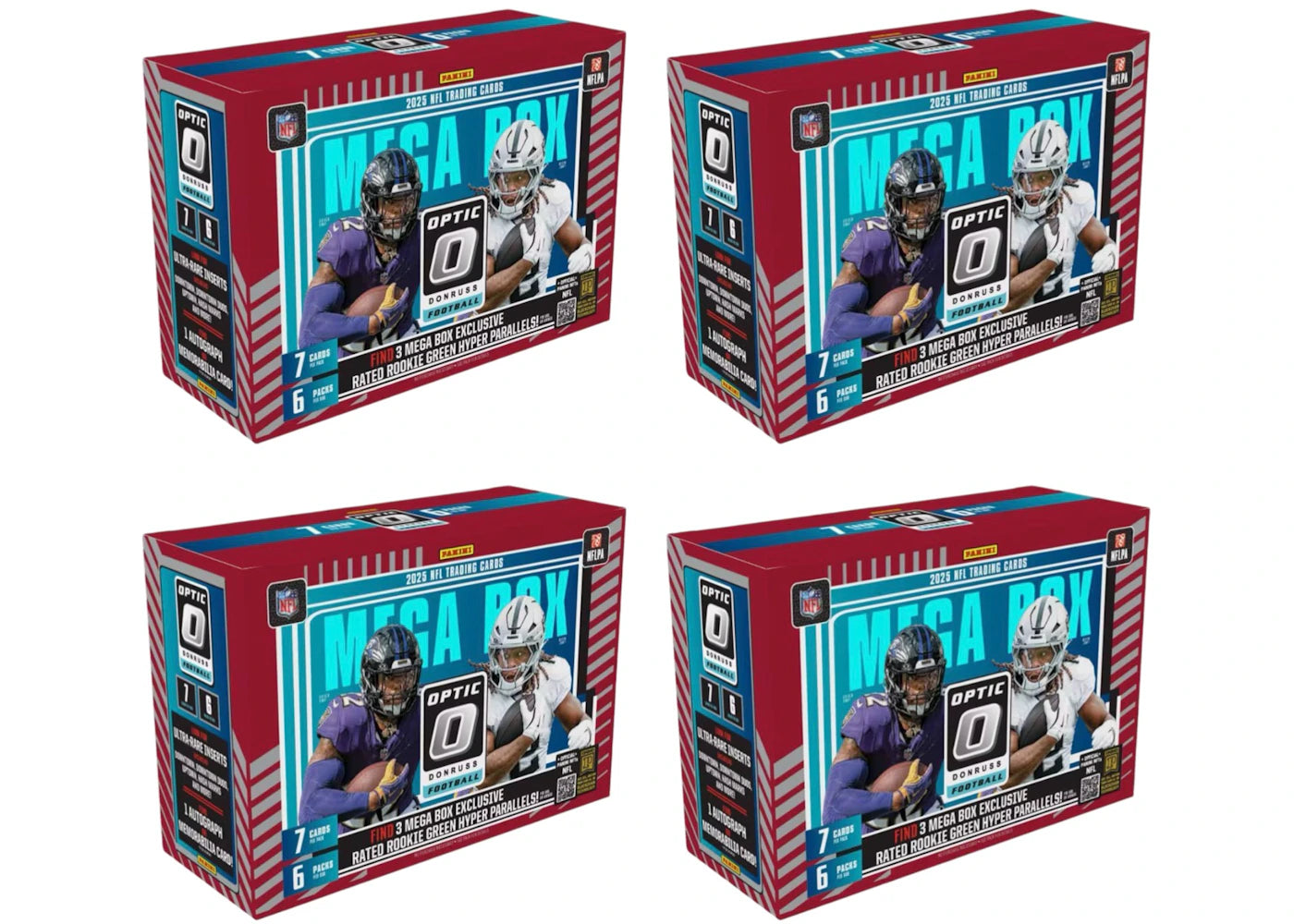 2025 Panini Donruss Optic Football Mega Box (Green Hyper) 4x Lot