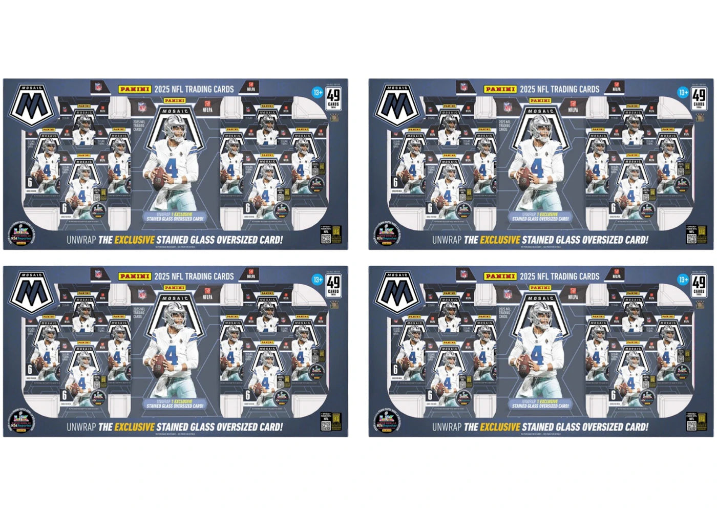 2025 Panini Mosaic Football Costco Exclusive Bundle Box 4x Lot
