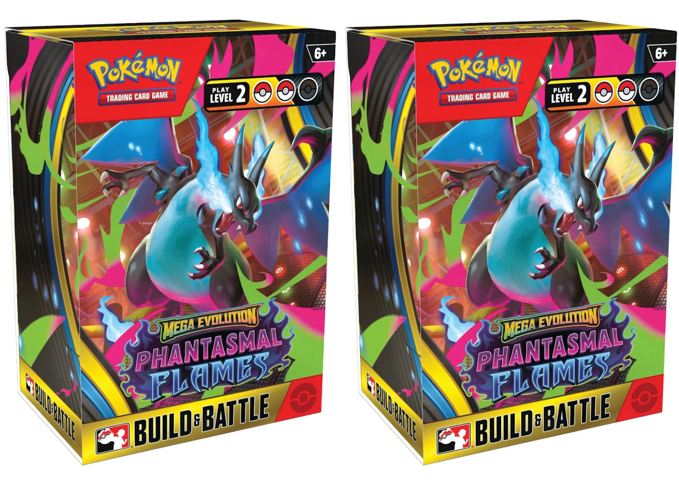 2025 Pokémon Mega Evolution Phantasmal Flames Build & Battle Box 2x Lot