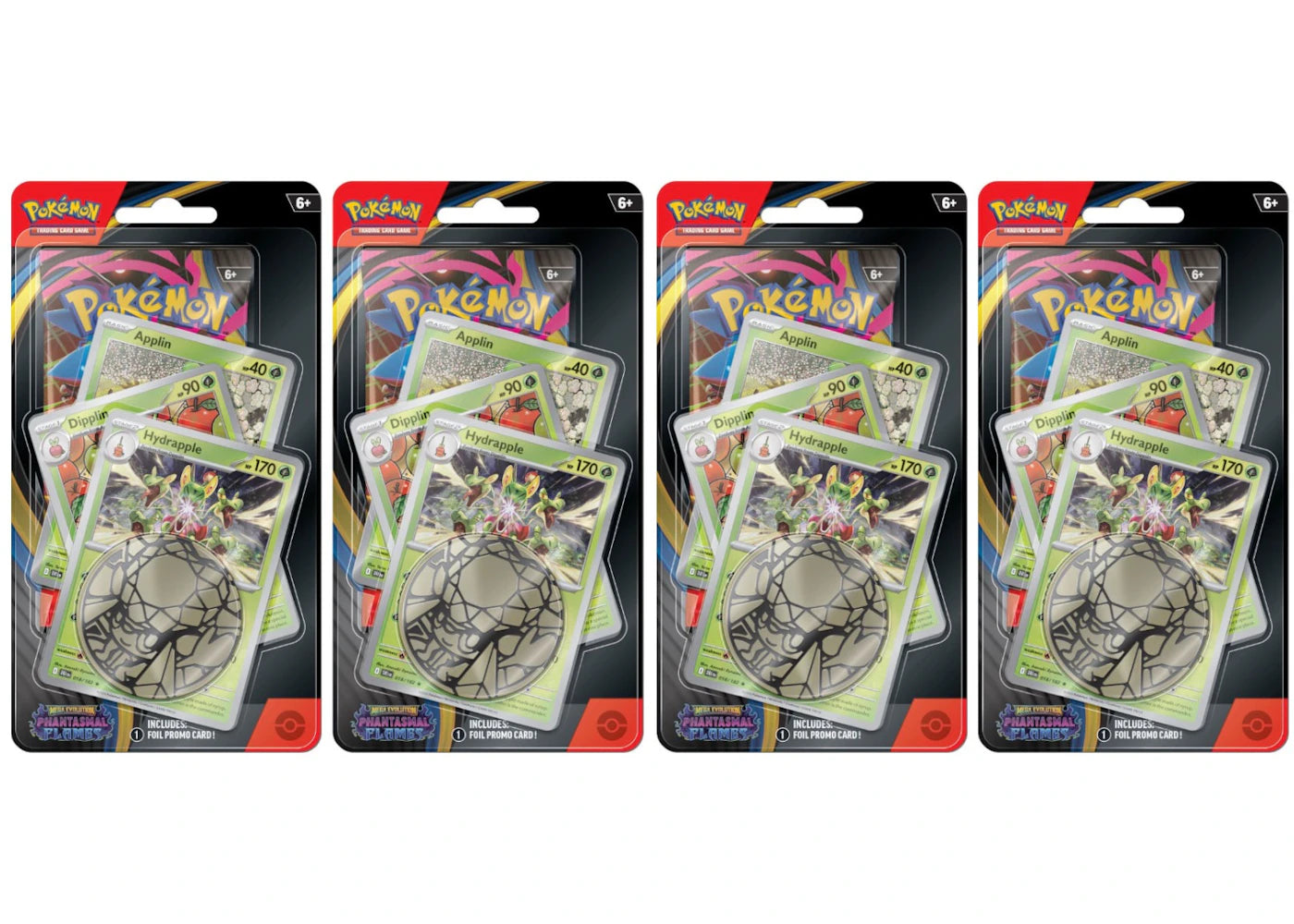 2025 Pokémon Mega Evolution Phantasmal Flames Hydrapple Blister Pack 4x Lot