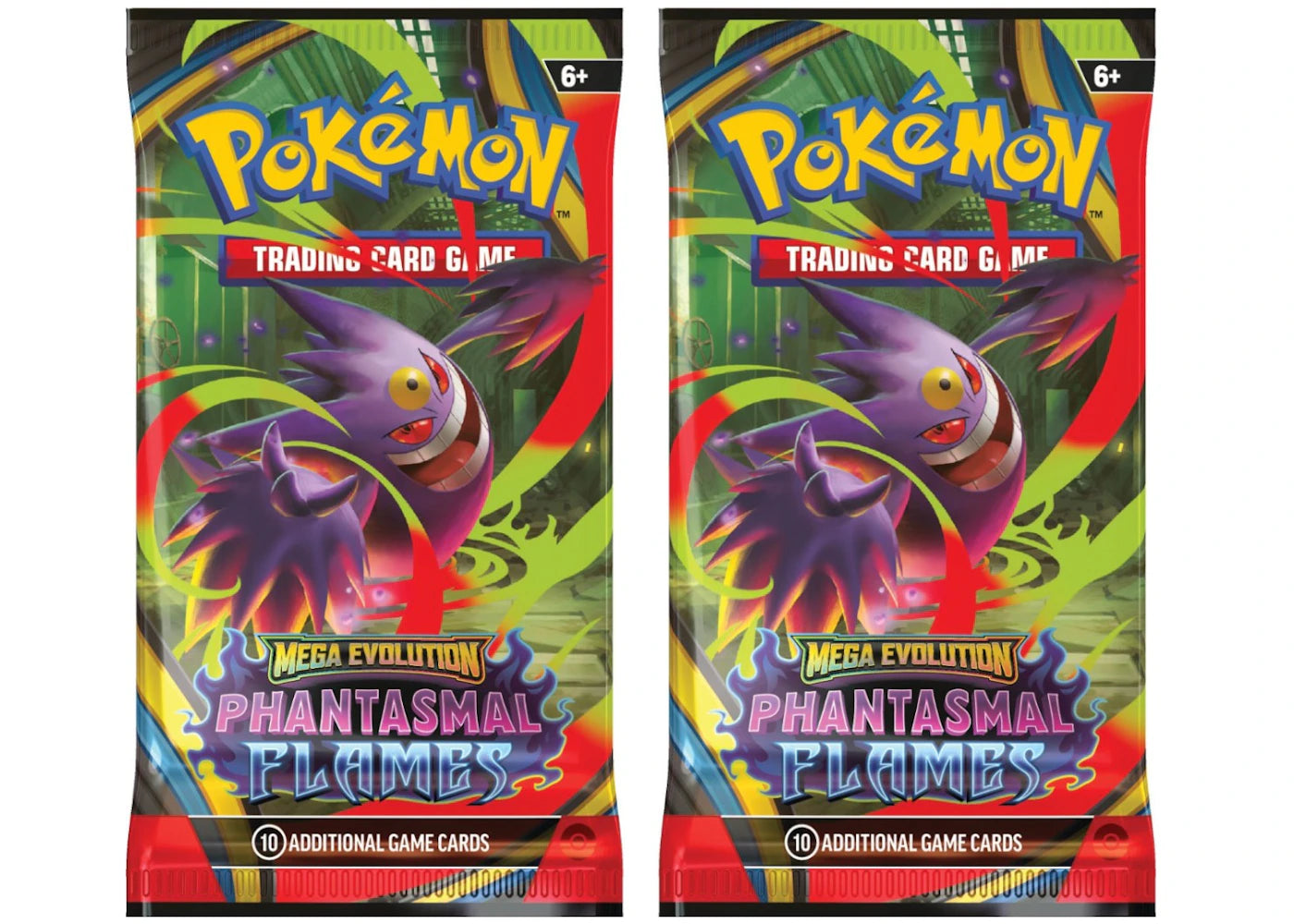 2025 Pokémon Mega Evolution Phantasmal Flames Mega Gengar Booster Pack 2x Lot