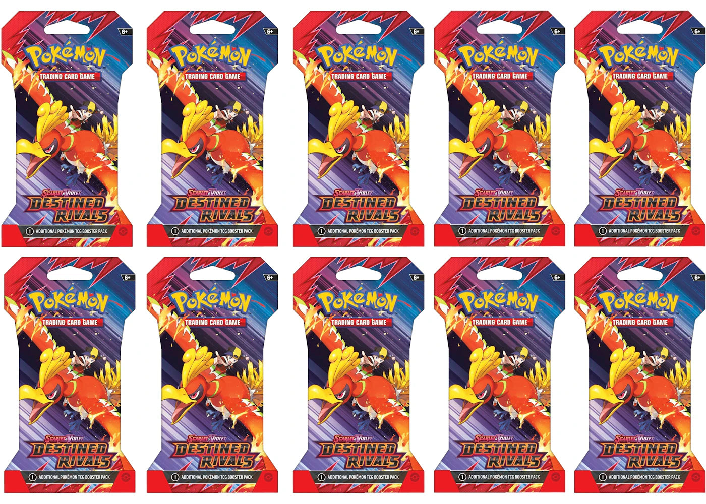 2025 Pokémon Scarlet & Violet Destined Rivals Booster Pack 10x Lot (Artwork May Vary)