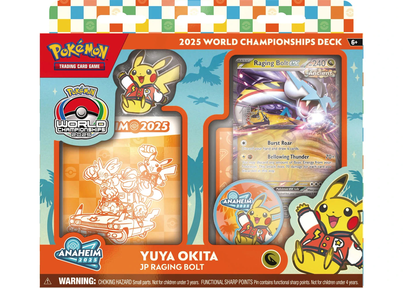 2025 Pokemon World Champion Deck Anaheim Yuya Okita Raging Bolt ex Box